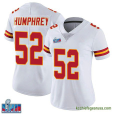 Womens Kansas City Chiefs Creed Humphrey White Game Vapor Untouchable Super Bowl Lvii Patch Kcc216 Jersey C1486